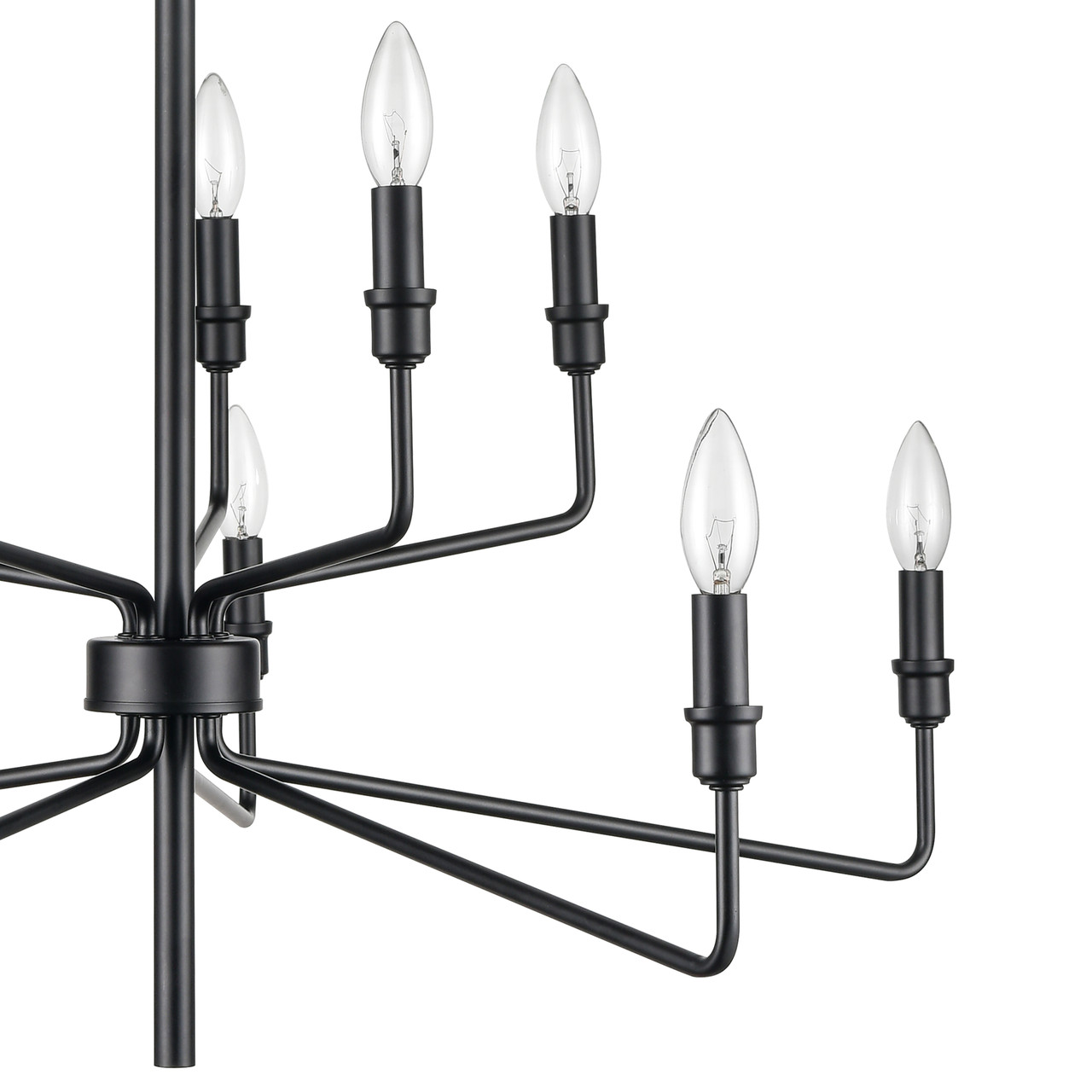 ELK HOME 81519/5+5 Saginaw 34'' Wide 10-Light Chandelier - Matte Black