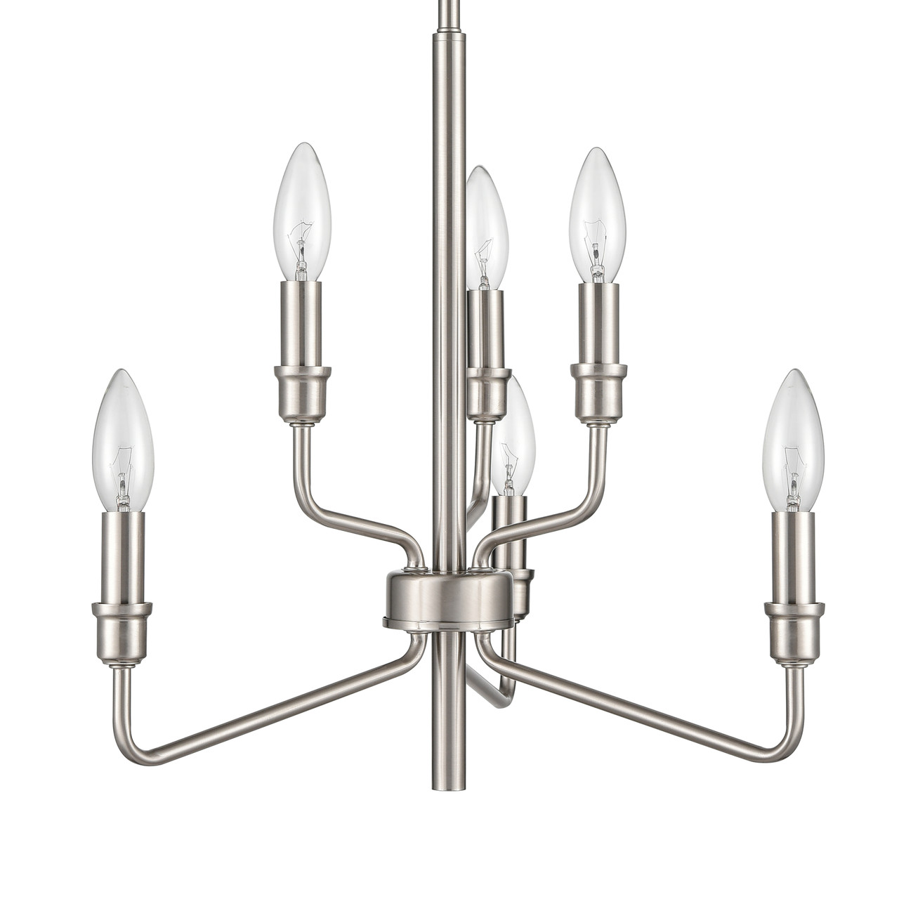 ELK HOME 81528/3+3 Saginaw 18'' Wide 6-Light Chandelier - Satin Nickel