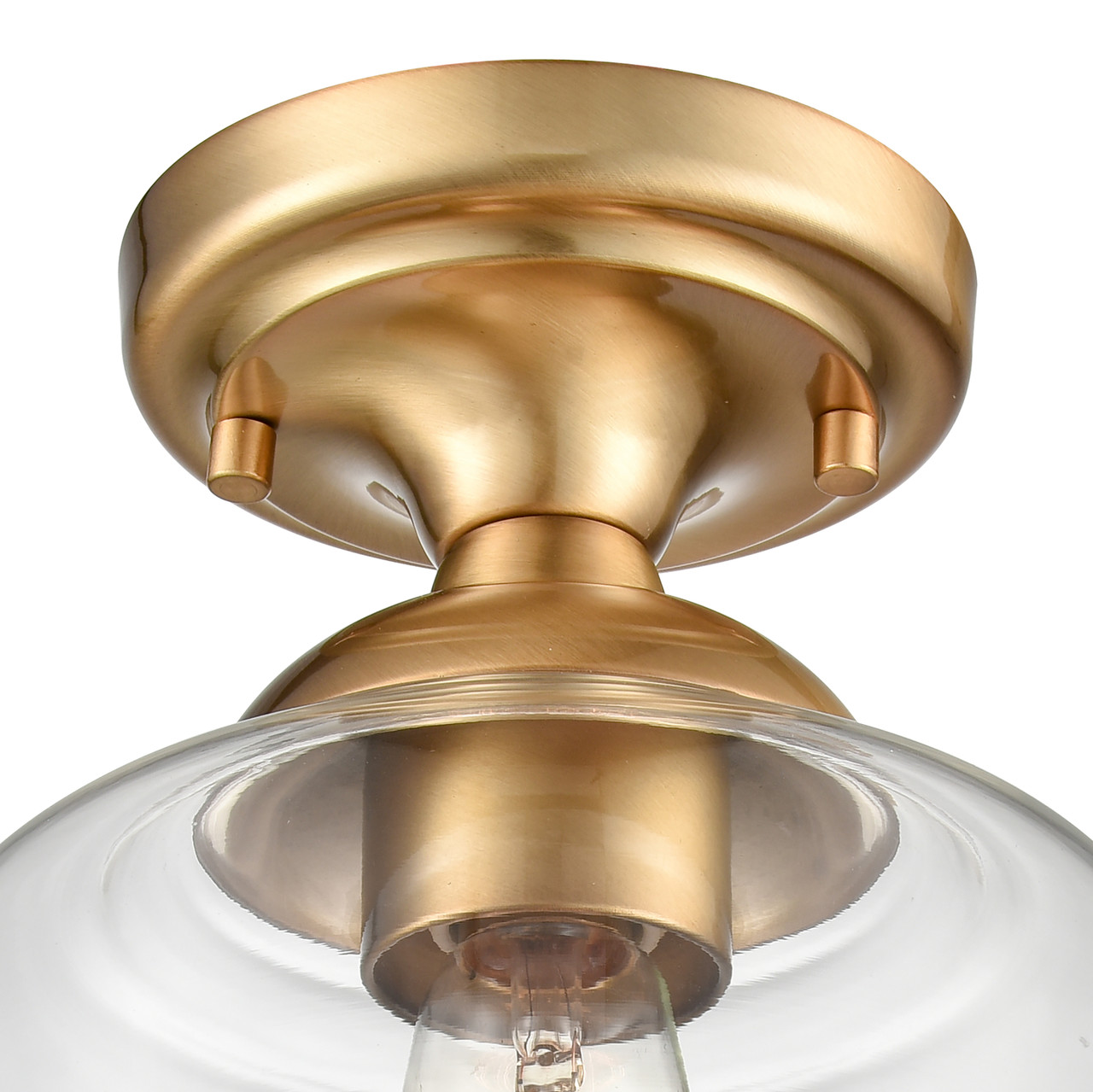 ELK HOME 81564/1 Agnes 8'' Wide 1-Light Semi Flush Mount - Satin Brass