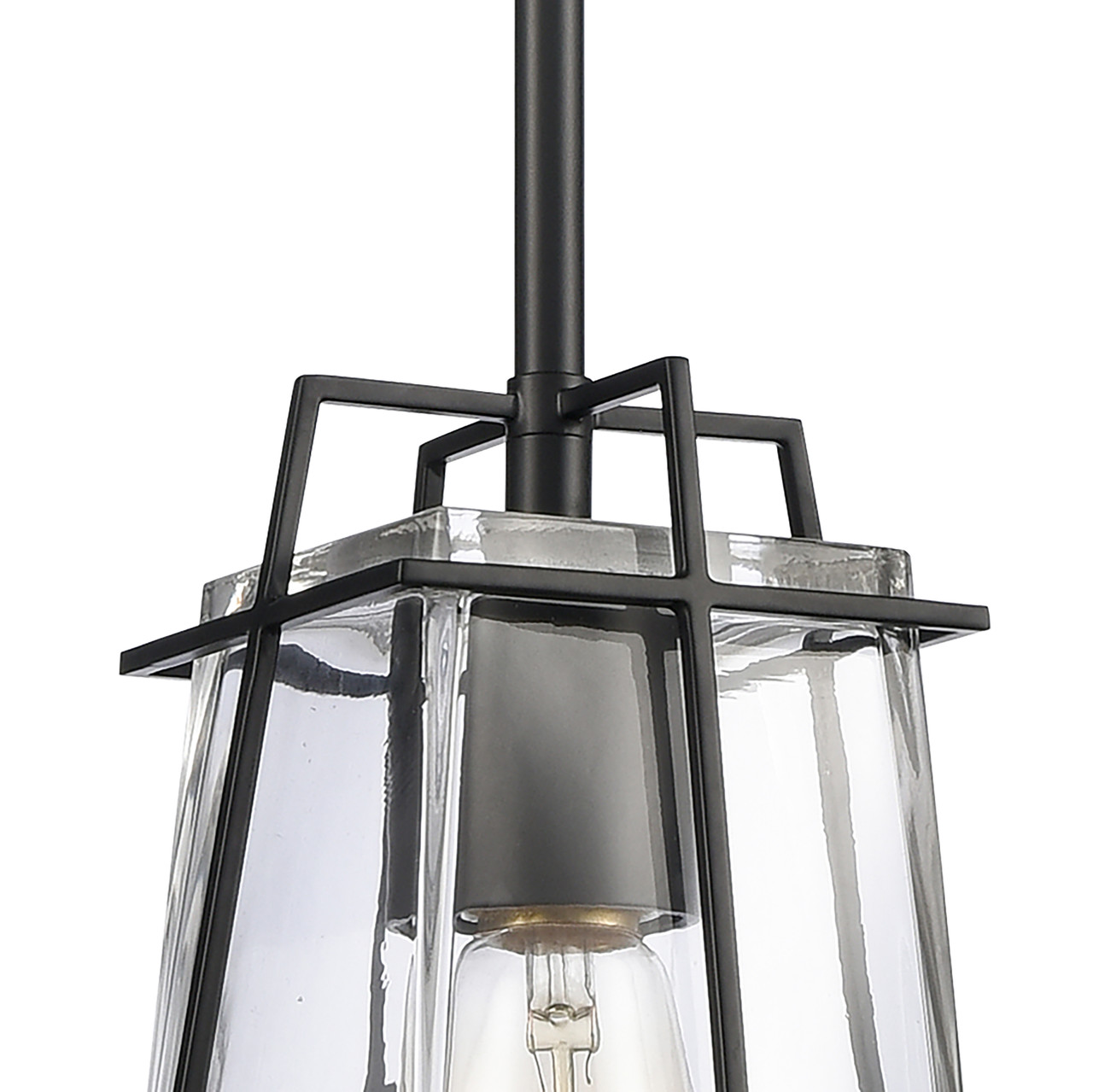 ELK HOME 82135/1 Square To Round 6'' Wide 1-Light Mini Pendant - Matte Black