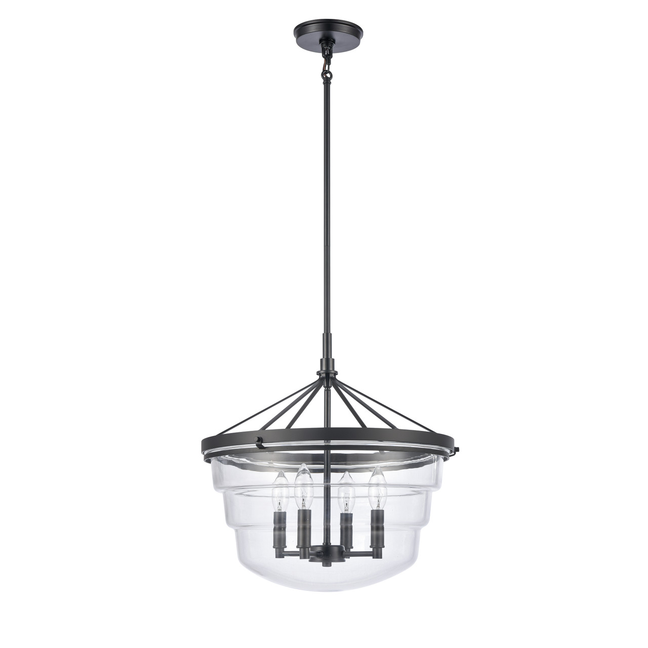 ELK HOME 82169/4 Boyer 18'' Wide 4-Light Pendant - Matte Black