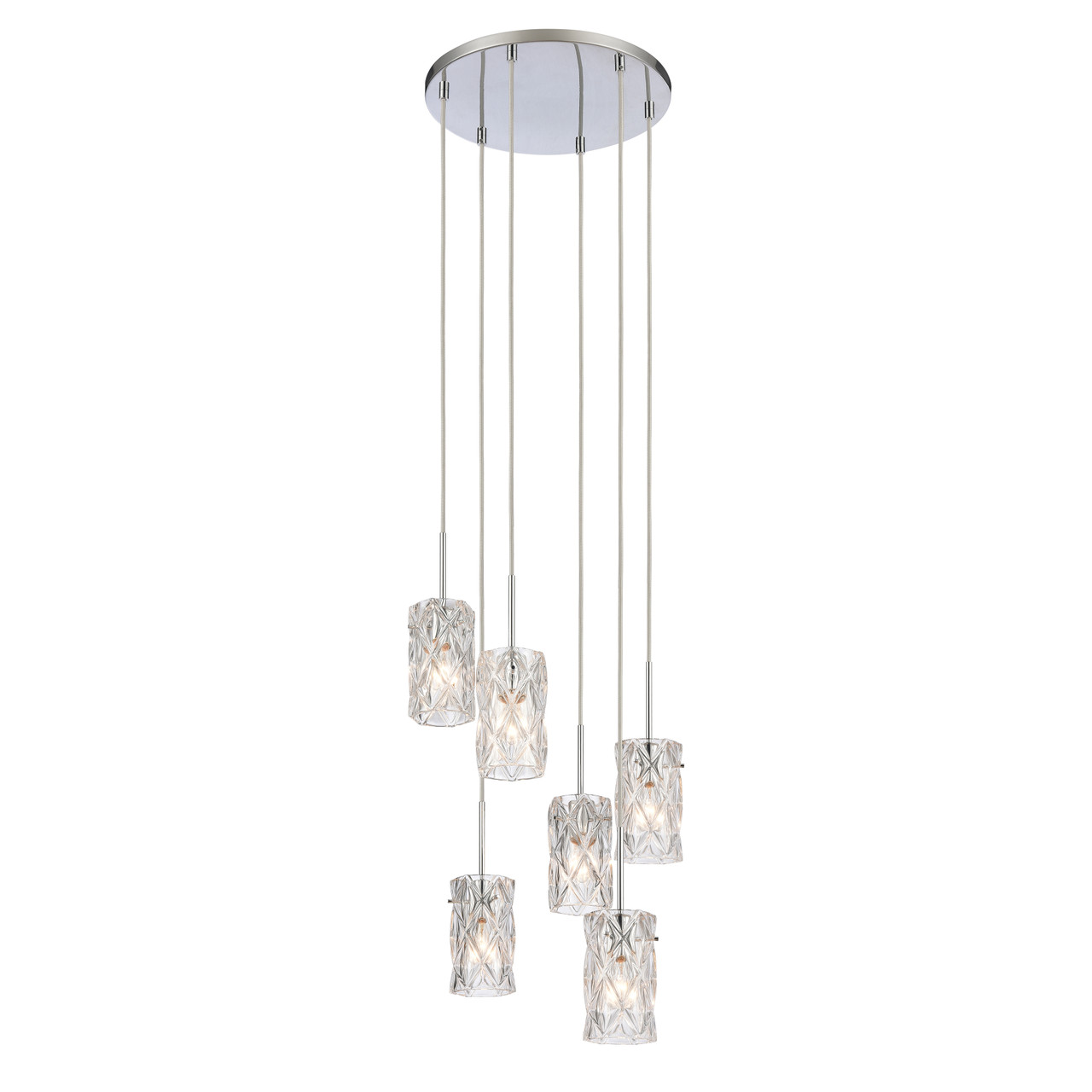 ELK HOME 82198/6 Forma de Crystal 17.5'' Wide 6-Light Pendant - Polished Chrome