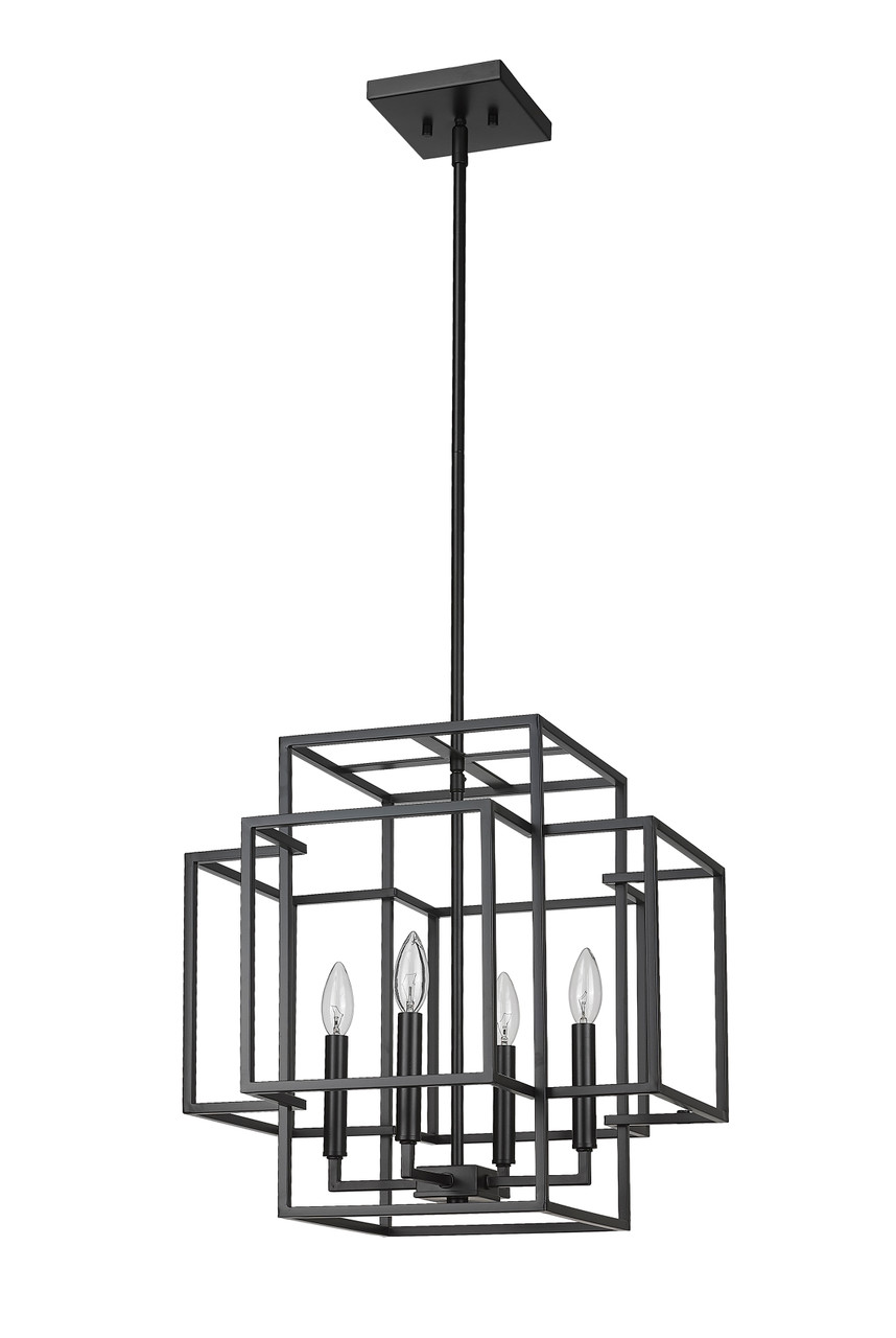 Z-LITE 454-18MB 4 Light Pendant, Matte Black