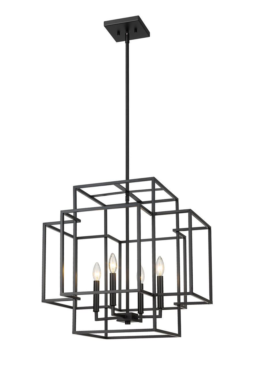 Z-LITE 454-22MB 4 Light Pendant, Matte Black