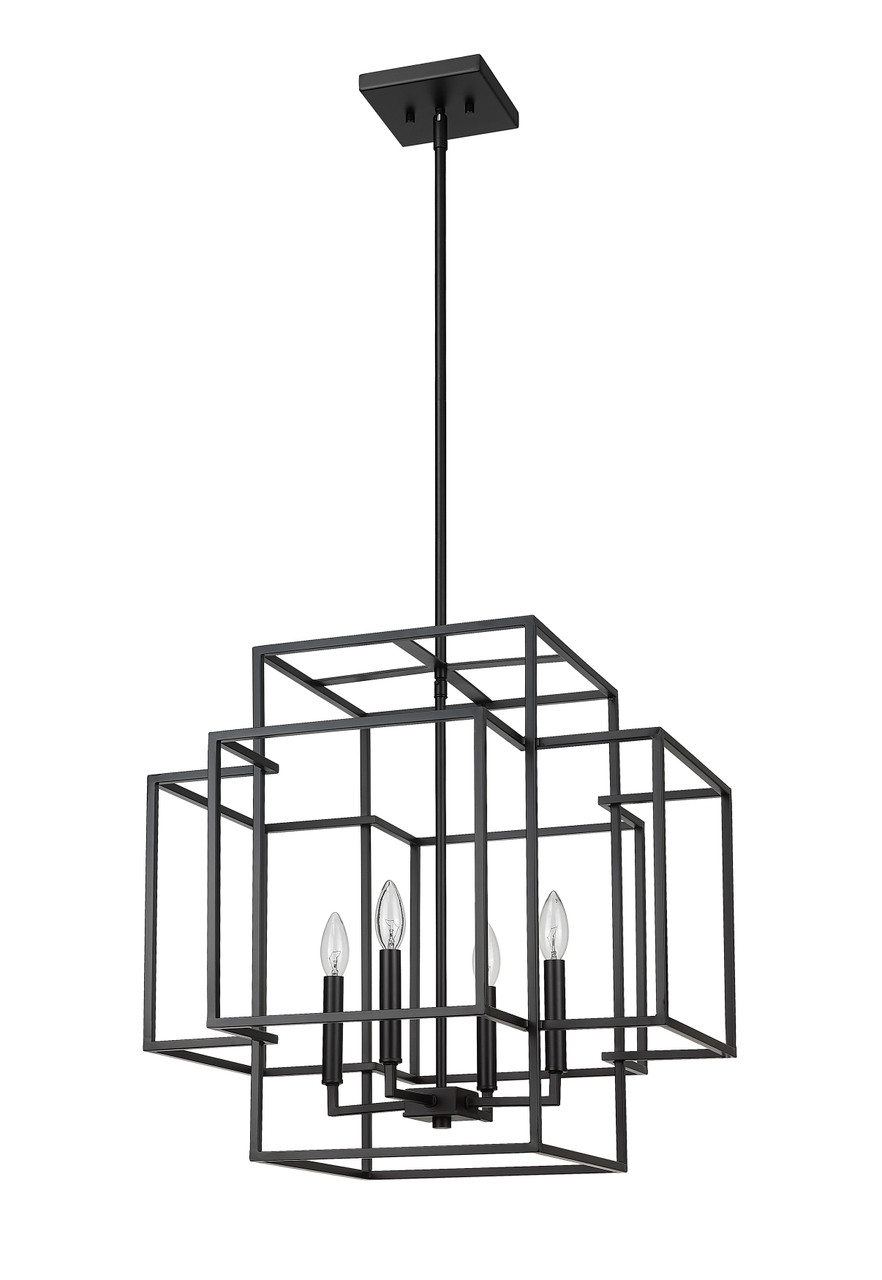 Z-LITE 454-22MB 4 Light Pendant, Matte Black