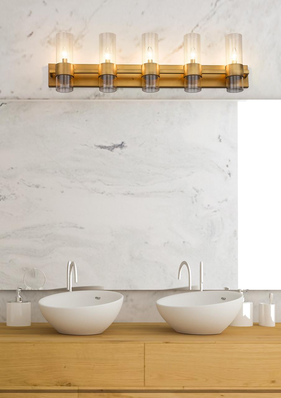 Z-LITE 343-5V-RB 5 Light Vanity, Rubbed Brass