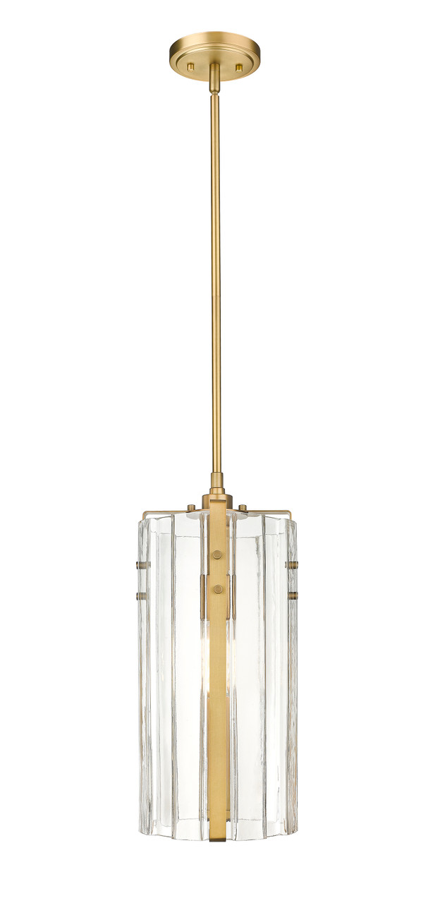 Z-LITE 3036P8-RB 1 Light Pendant, Rubbed Brass