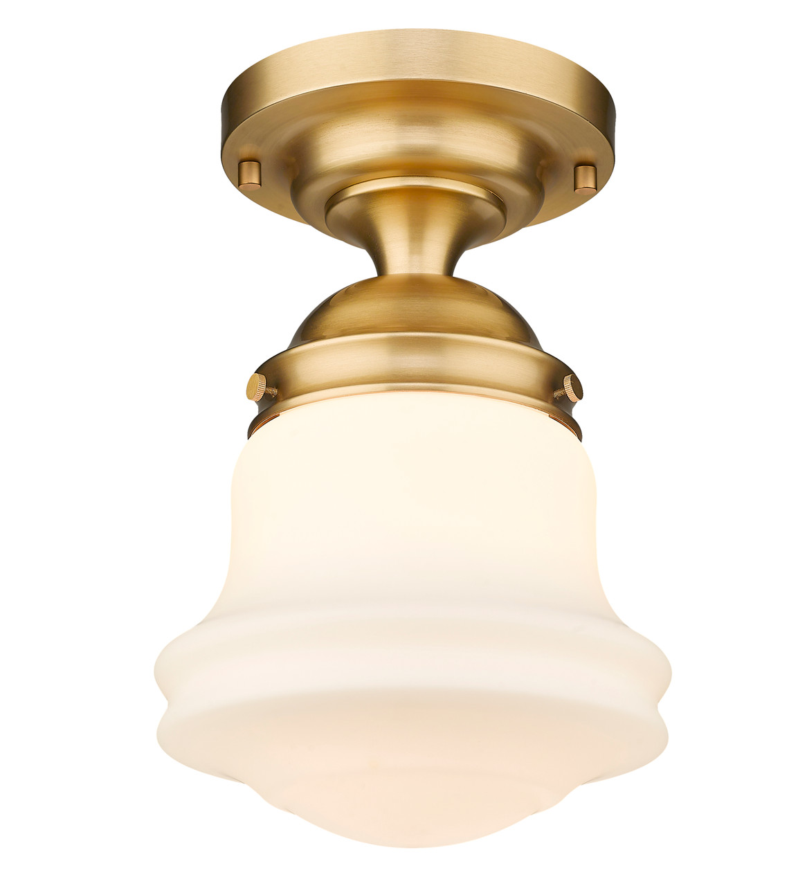 Z-LITE 735F10-HBR 1 Light Flush Mount, Heritage Brass