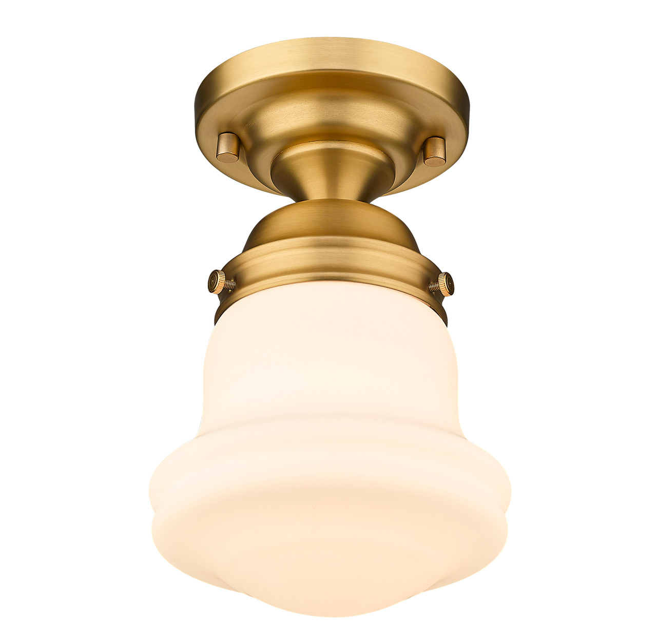 Z-LITE 735F1-HBR 1 Light Flush Mount, Heritage Brass