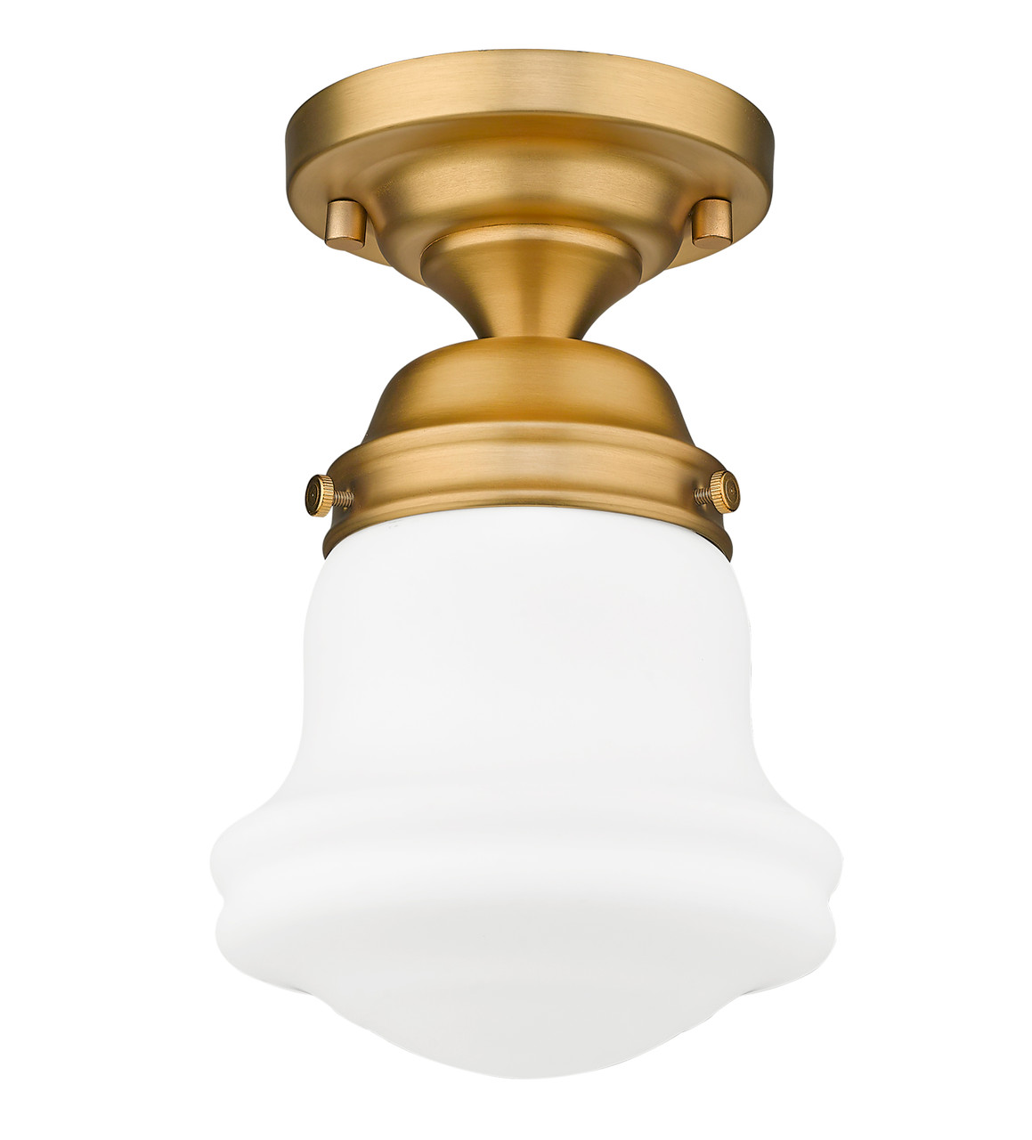 Z-LITE 735F1-HBR 1 Light Flush Mount, Heritage Brass