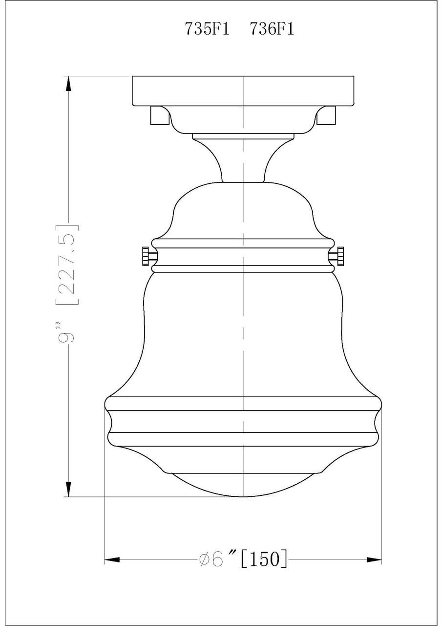 Z-LITE 735F1-HBR 1 Light Flush Mount, Heritage Brass