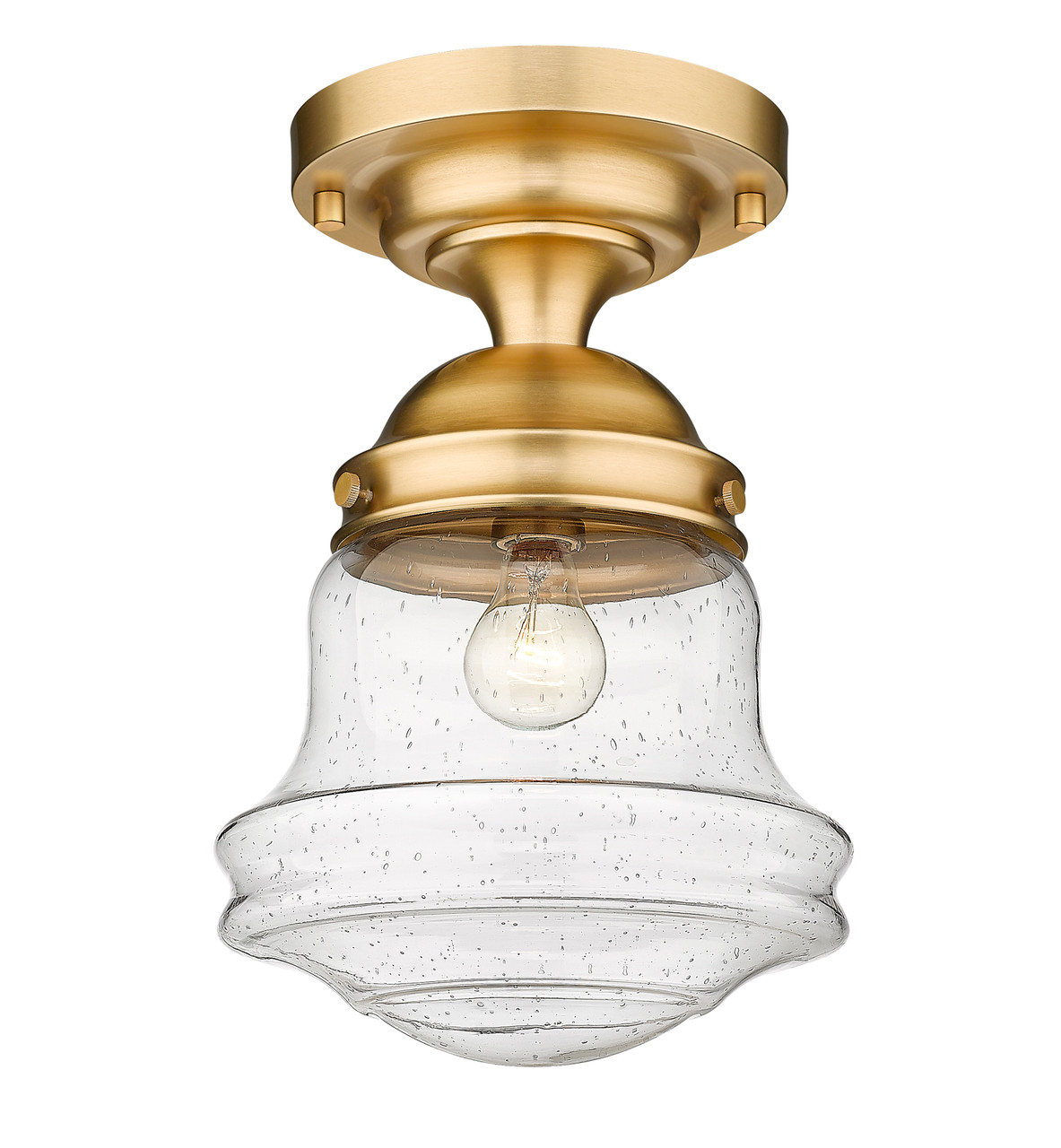 Z-LITE 736F10-HBR 1 Light Flush Mount, Heritage Brass