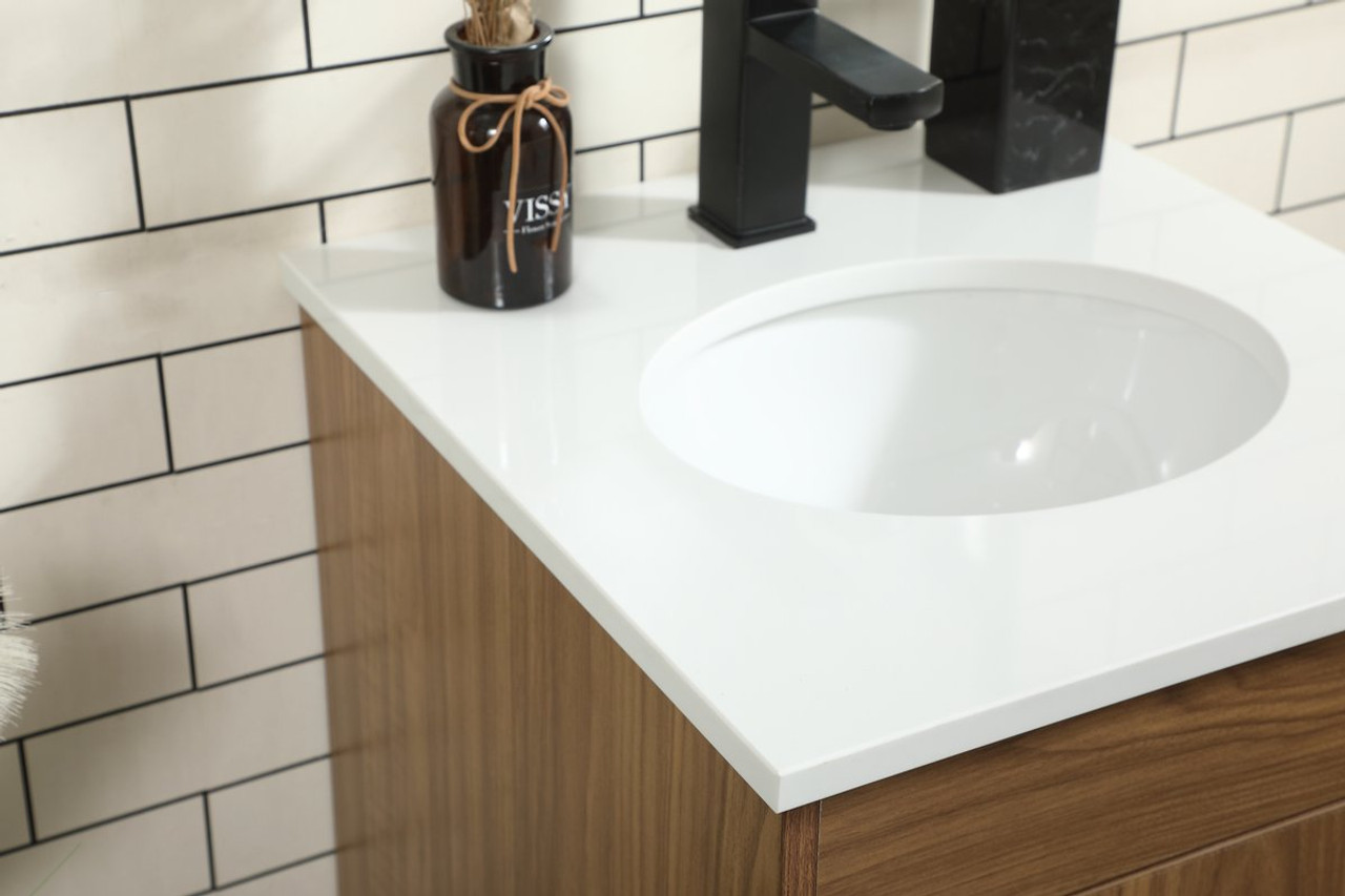 Elegant Decor VF48818WB 18 inch single bathroom vanity in walnut brown Elegant Decor VF48818WB 18 inch single bathroom vanity in walnut brown