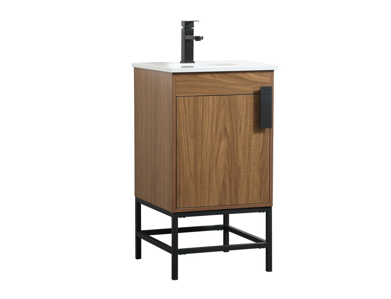 Elegant Decor VF48818WB 18 inch single bathroom vanity in walnut brown Elegant Decor VF48818WB 18 inch single bathroom vanity in walnut brown