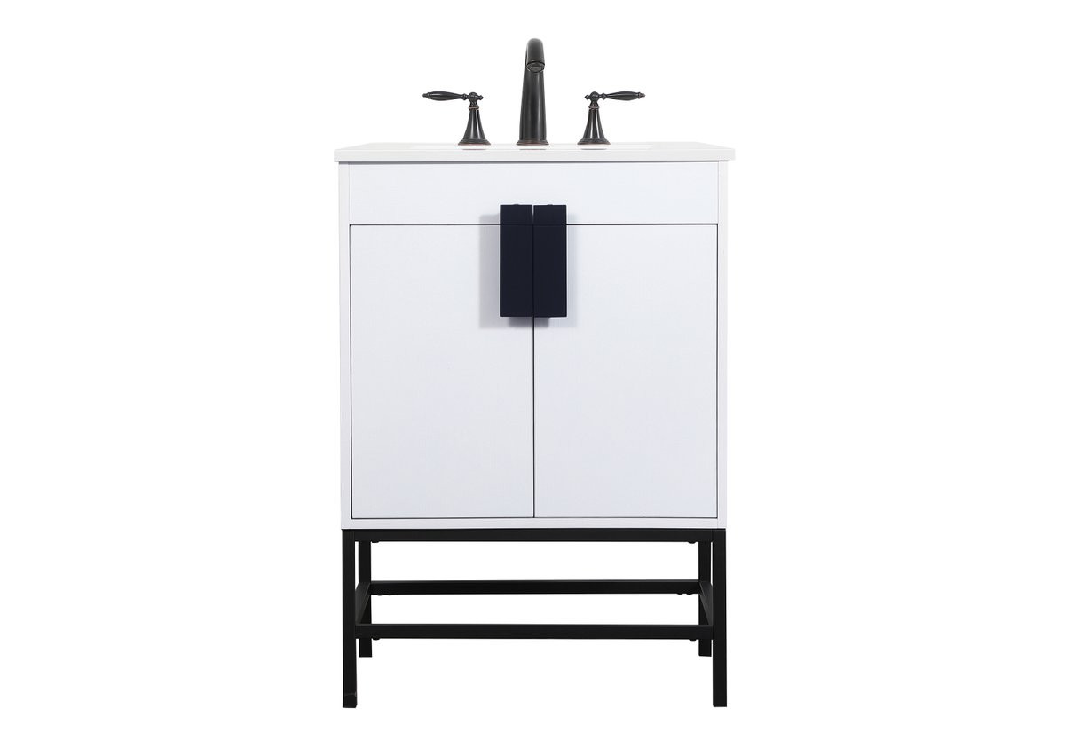 Elegant Decor VF48824MWH 24 inch single bathroom vanity in white