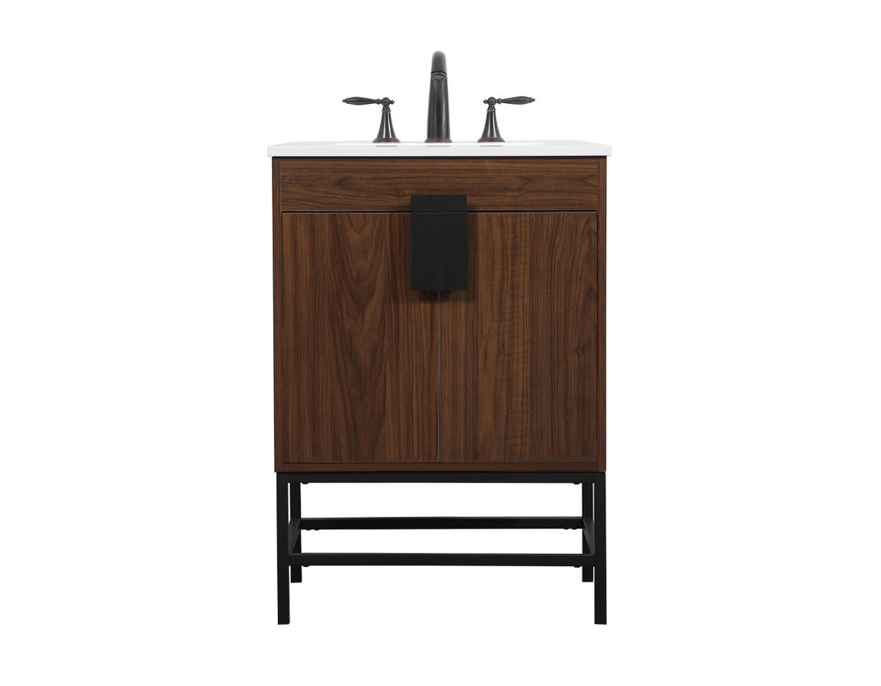 Elegant Decor VF48824MWT 24 inch single bathroom vanity in walnut
