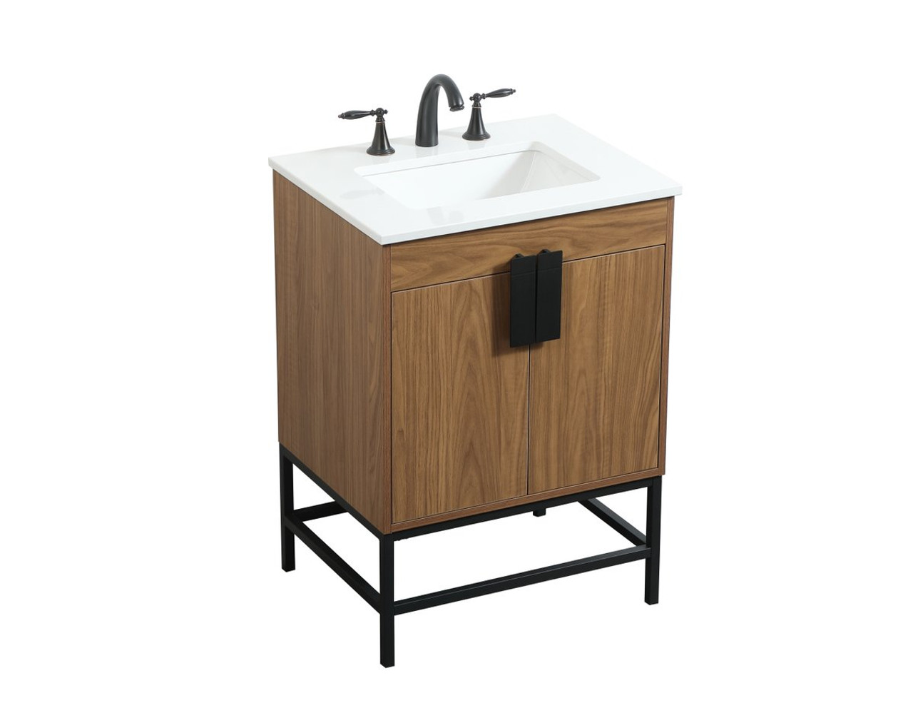 Elegant Decor VF48824WB 24 inch single bathroom vanity in walnut brown