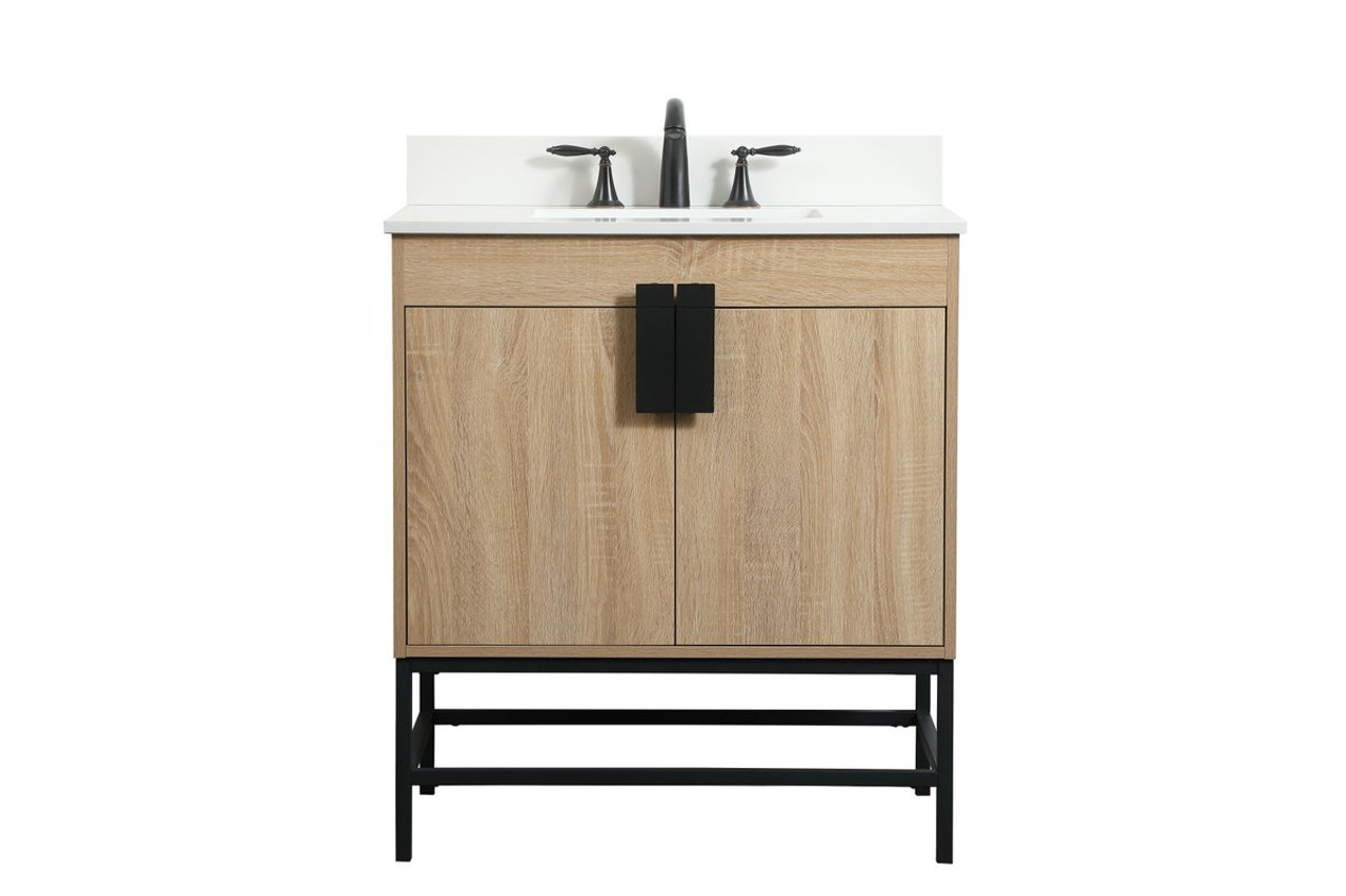 Elegant Decor VF48830MW-BS 30 inch single bathroom vanity in mango wood with backsplash