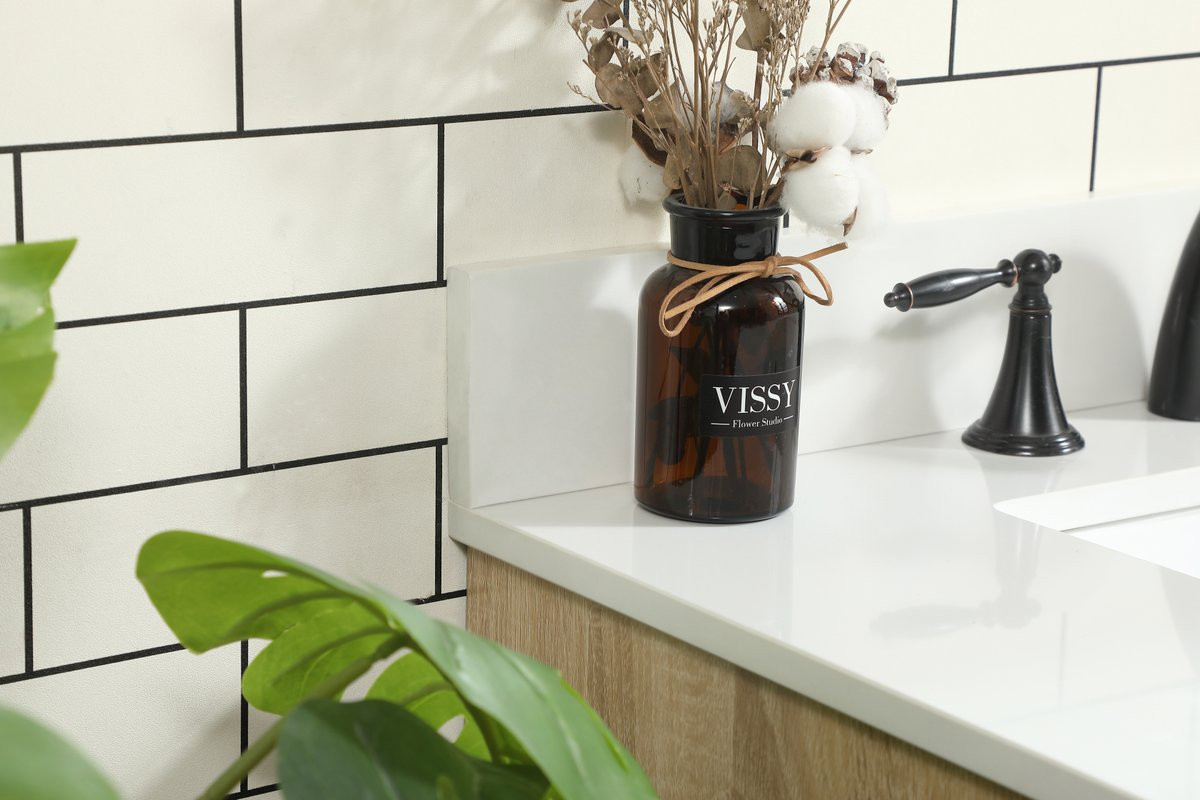 Elegant Decor VF48830MW-BS 30 inch single bathroom vanity in mango wood with backsplash