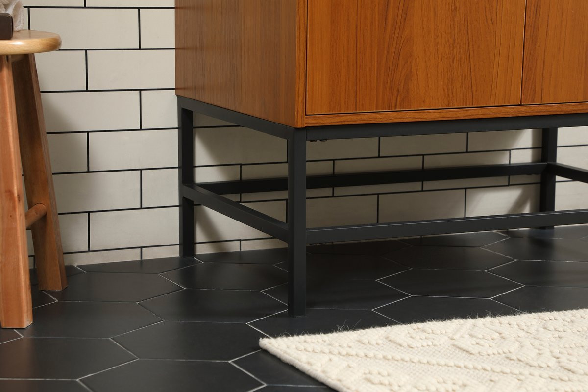 Elegant Decor VF48830MTK-BS 30 inch single bathroom vanity in teak with backsplash