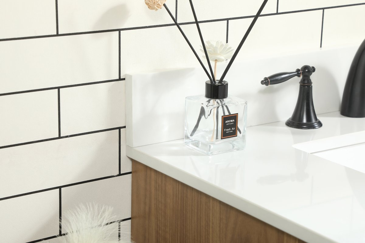 Elegant Decor VF48830WB-BS 30 inch single bathroom vanity in walnut brown with backsplash