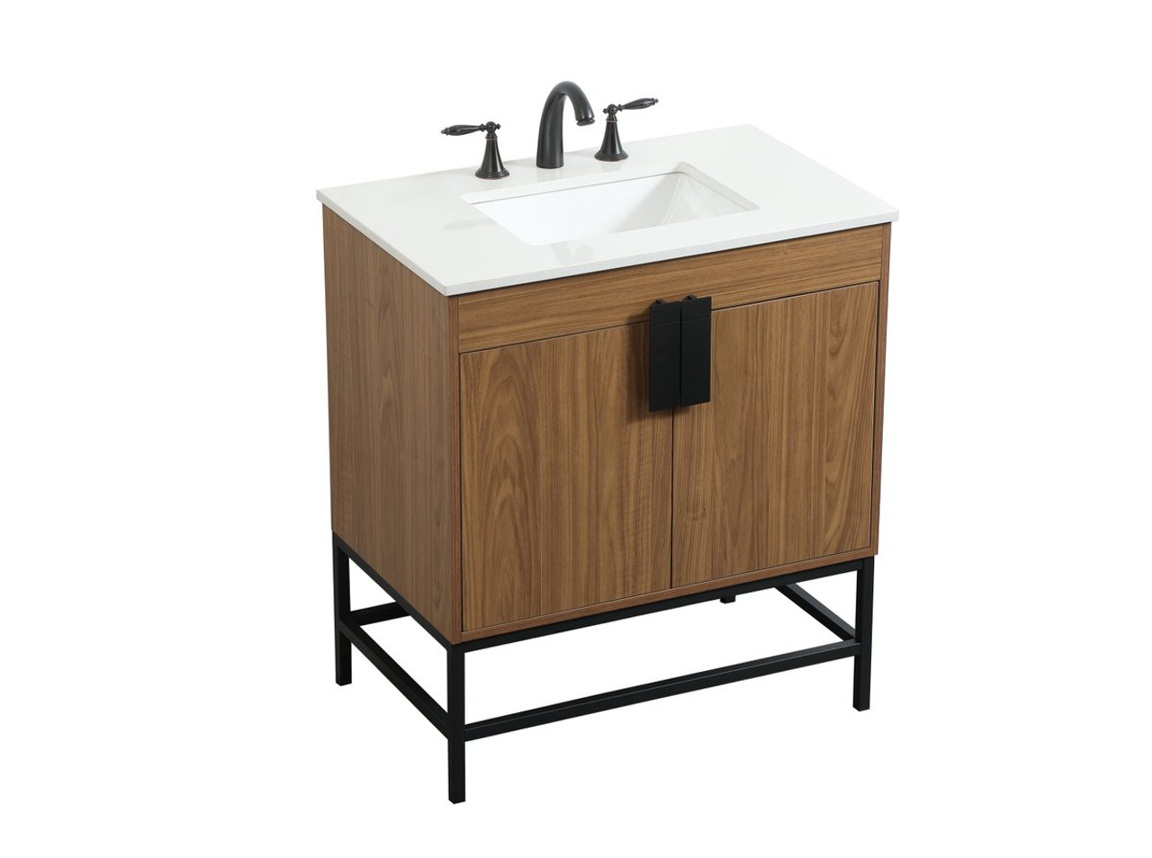 Elegant Decor VF48830WB 30 inch single bathroom vanity in walnut brown