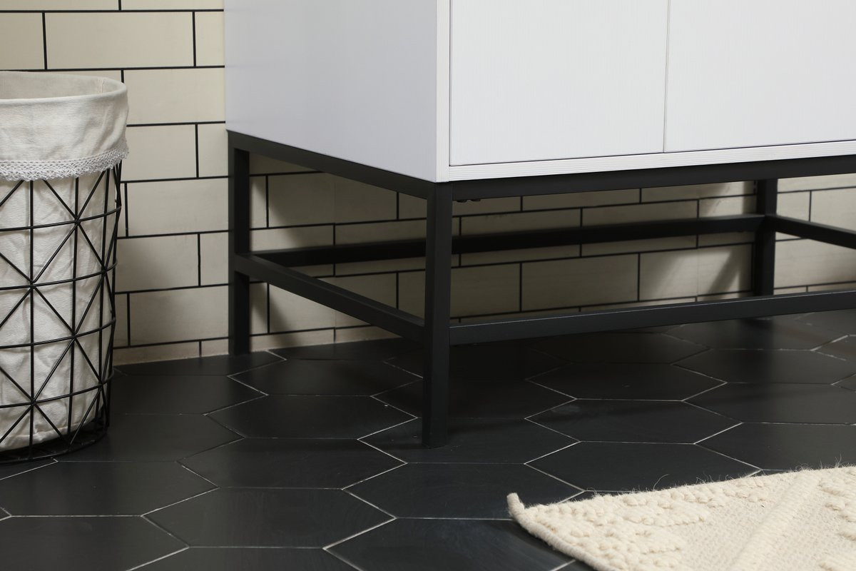 Elegant Decor VF48832MWH-BS 32 inch single bathroom vanity in white with backsplash