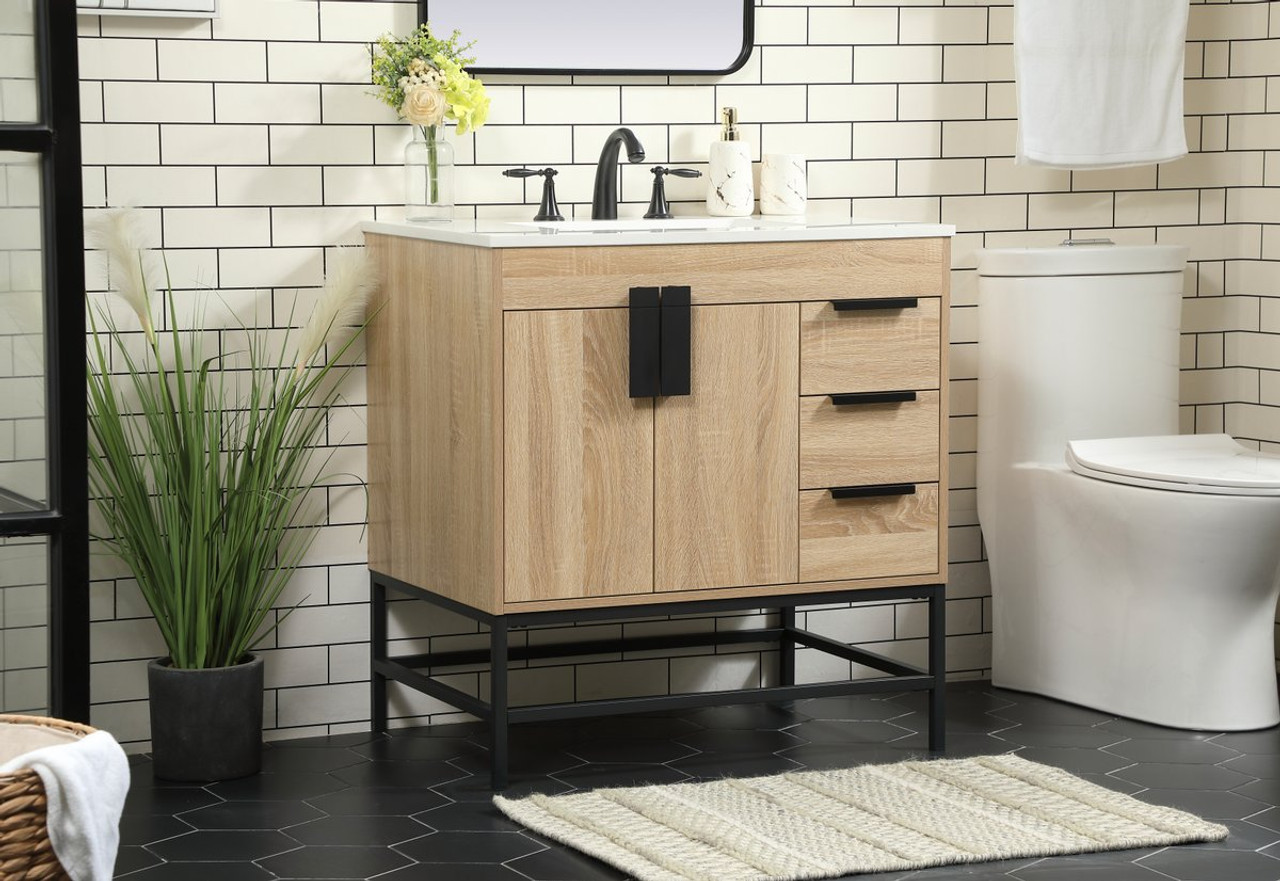 Elegant Decor VF48832MW 32 inch single bathroom vanity in mango wood