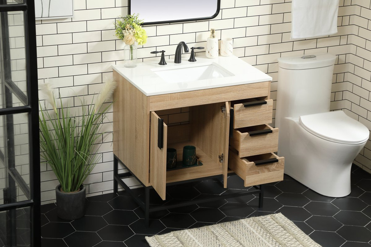 Elegant Decor VF48832MW 32 inch single bathroom vanity in mango wood