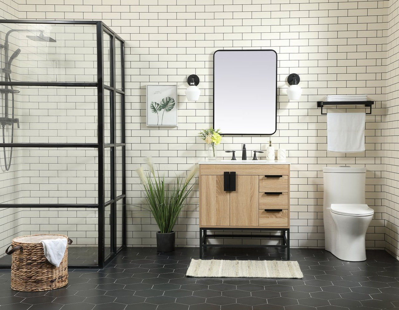 Elegant Decor VF48832MW 32 inch single bathroom vanity in mango wood Elegant Decor VF48832MW 32 inch single bathroom vanity in mango wood