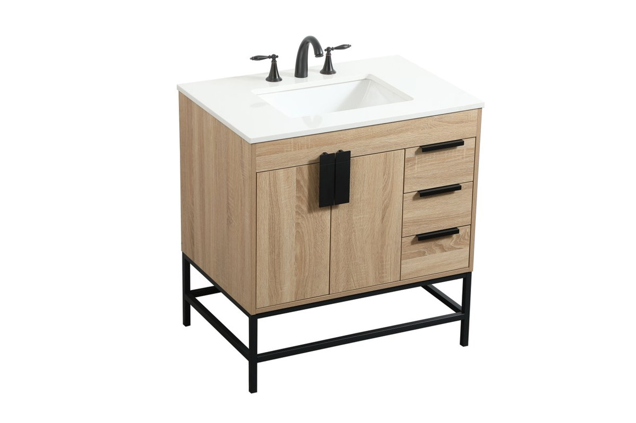 Elegant Decor VF48832MW 32 inch single bathroom vanity in mango wood