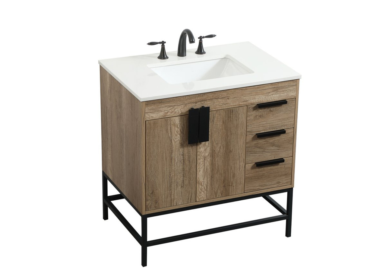 Elegant Decor VF48832NT 32 inch single bathroom vanity in natural oak Elegant Decor VF48832NT 32 inch single bathroom vanity in natural oak