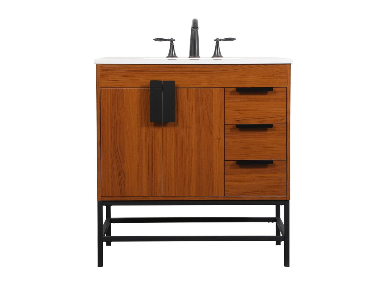 Elegant Decor VF48832MTK 32 inch single bathroom vanity in teak Elegant Decor VF48832MTK 32 inch single bathroom vanity in teak