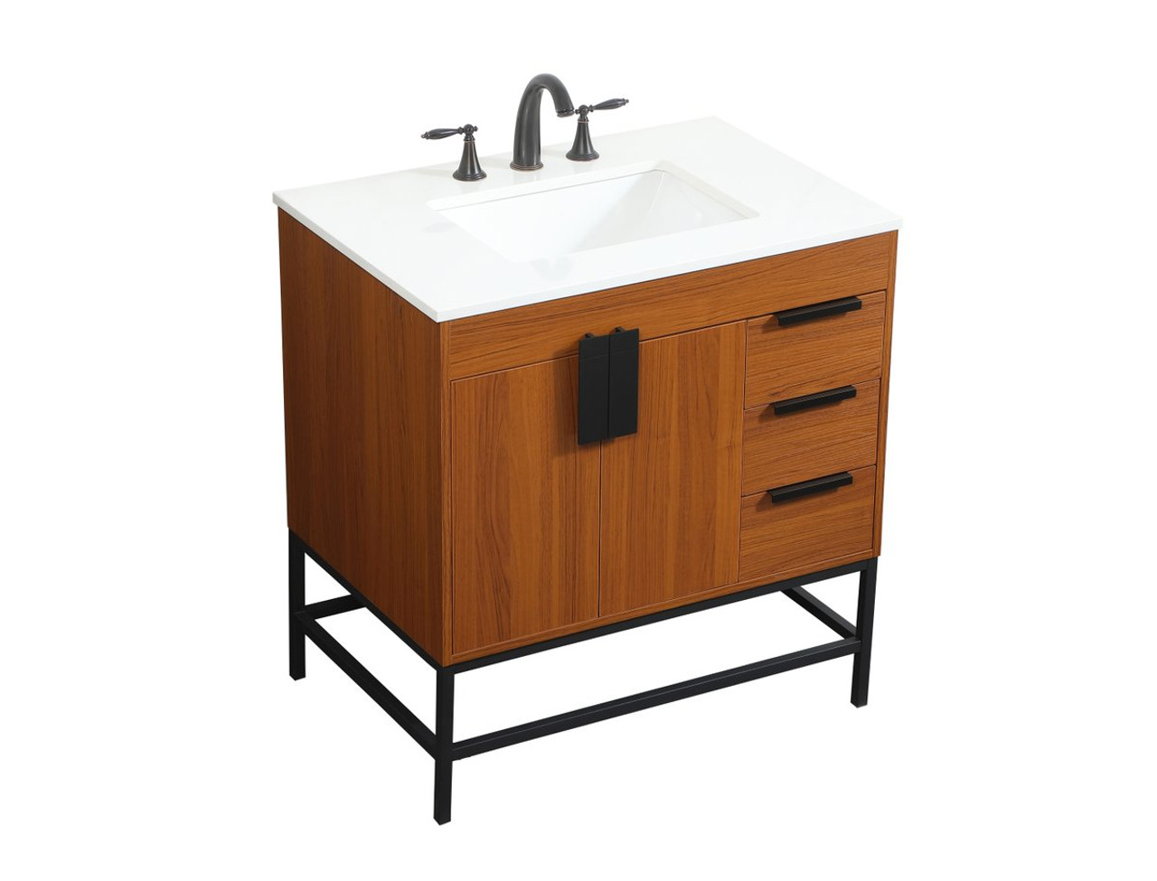 Elegant Decor VF48832MTK 32 inch single bathroom vanity in teak Elegant Decor VF48832MTK 32 inch single bathroom vanity in teak