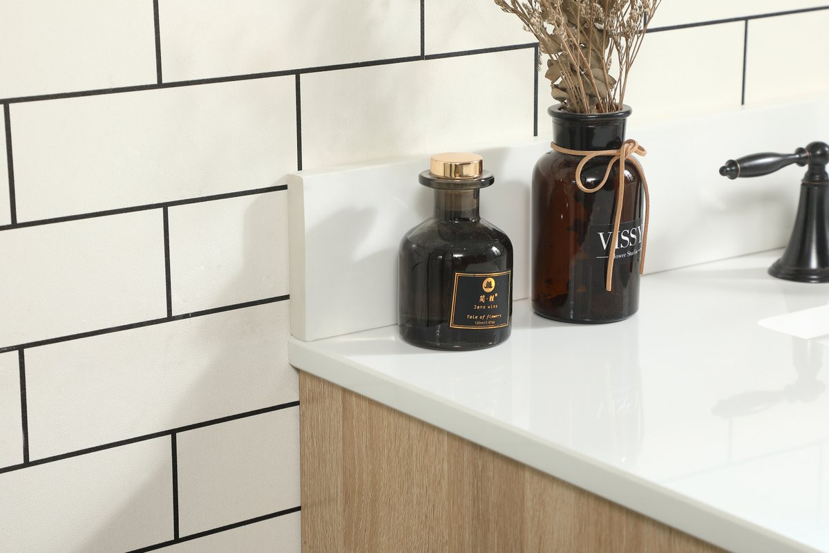 Elegant Decor VF48836MW-BS 36 inch single bathroom vanity in mango wood with backsplash