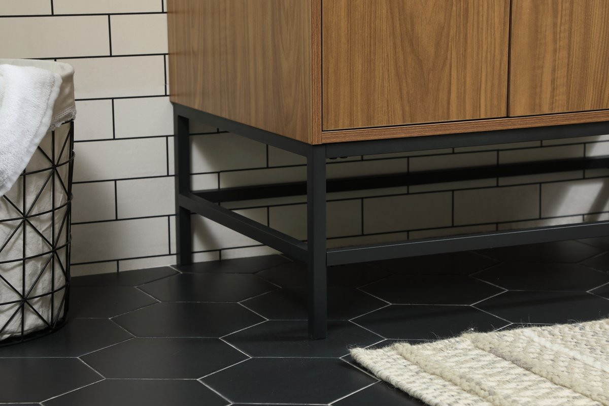 Elegant Decor VF48836WB-BS 36 inch single bathroom vanity in walnut brown with backsplash