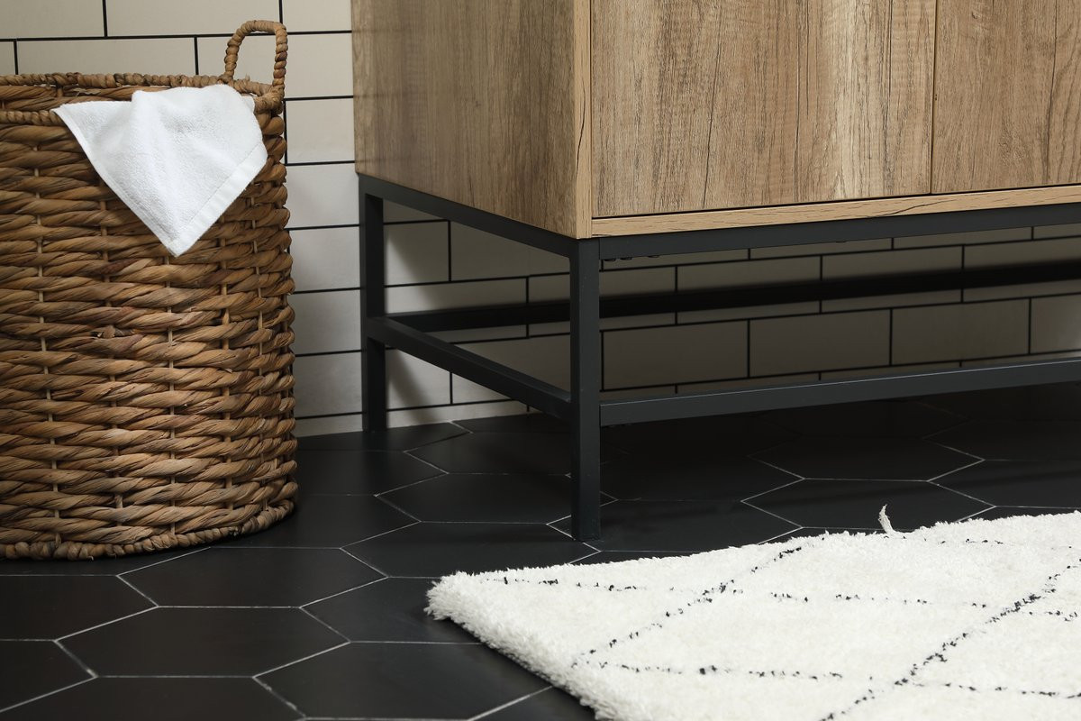 Elegant Decor VF48842NT-BS 42 inch single bathroom vanity in natural oak with backsplash