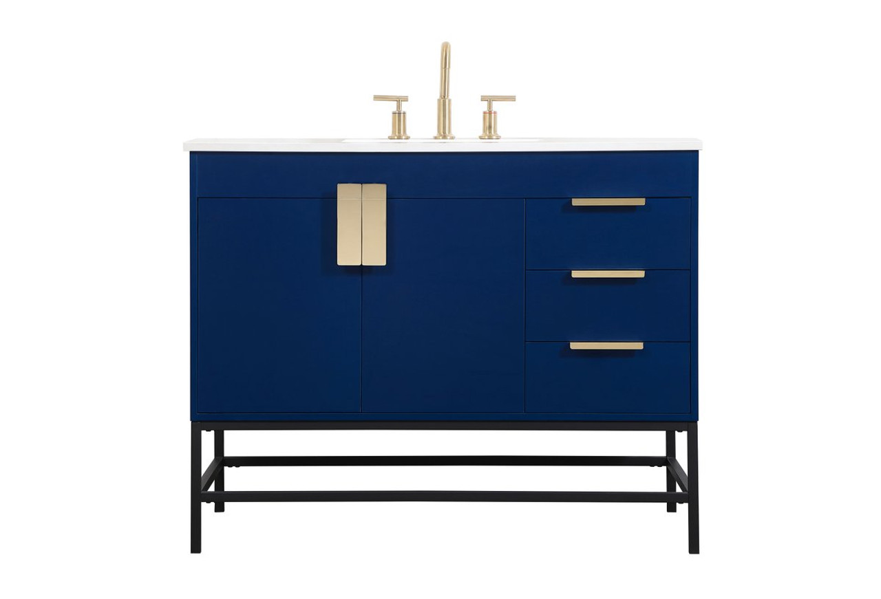 Elegant Decor VF48842MBL 42 inch single bathroom vanity in blue