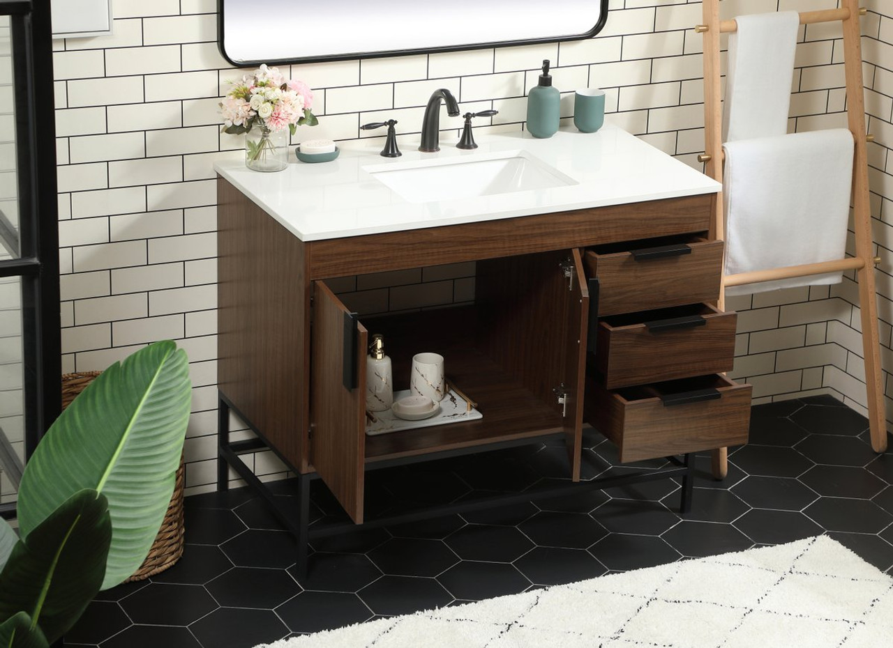 Elegant Decor VF48842MWT 42 inch single bathroom vanity in walnut
