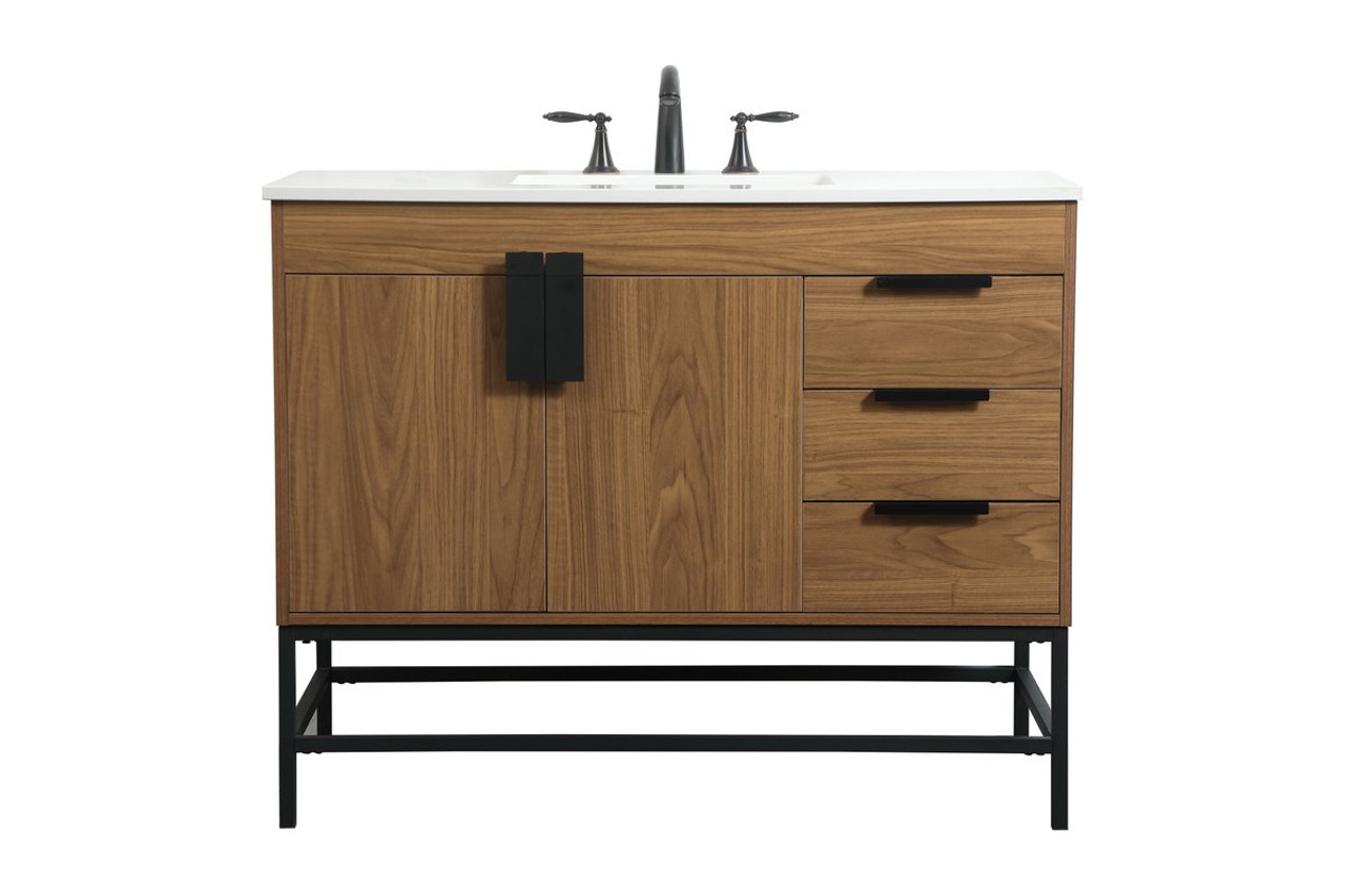 Elegant Decor VF48842WB 42 inch single bathroom vanity in walnut brown Elegant Decor VF48842WB 42 inch single bathroom vanity in walnut brown