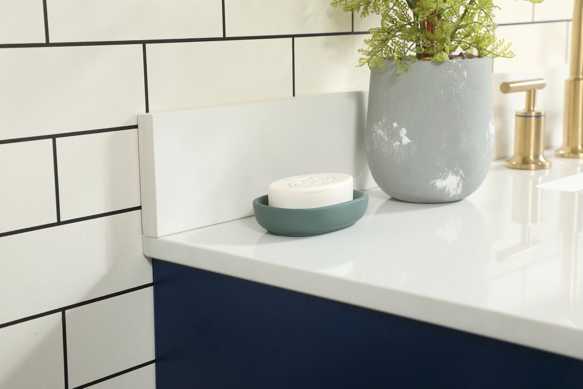 Elegant Decor VF488W48MBL-BS 48 inch single bathroom vanity in blue with backsplash