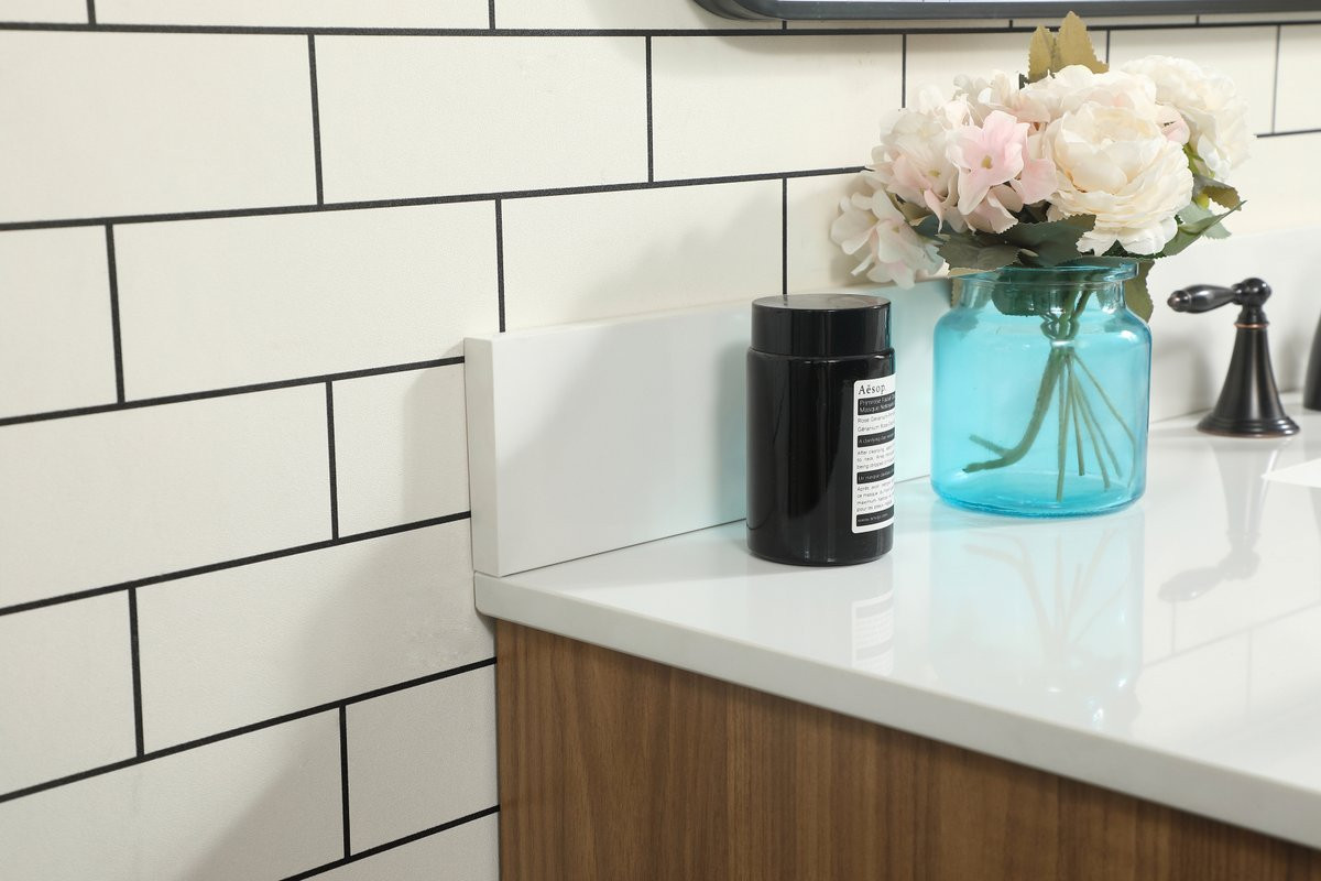 Elegant Decor VF488W48WB-BS 48 inch single bathroom vanity in walnut brown with backsplash