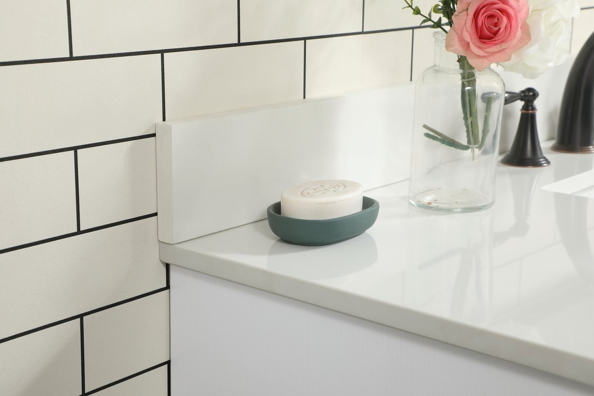 Elegant Decor VF488W48MWH-BS 48 inch single bathroom vanity in white with backsplash