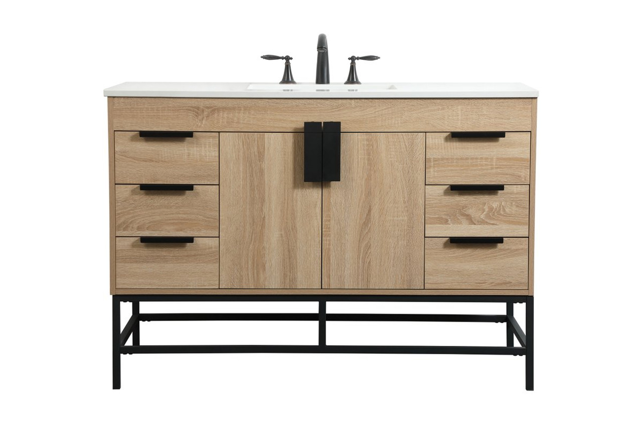 Elegant Decor VF488W48MW 48 inch single bathroom vanity in mango wood