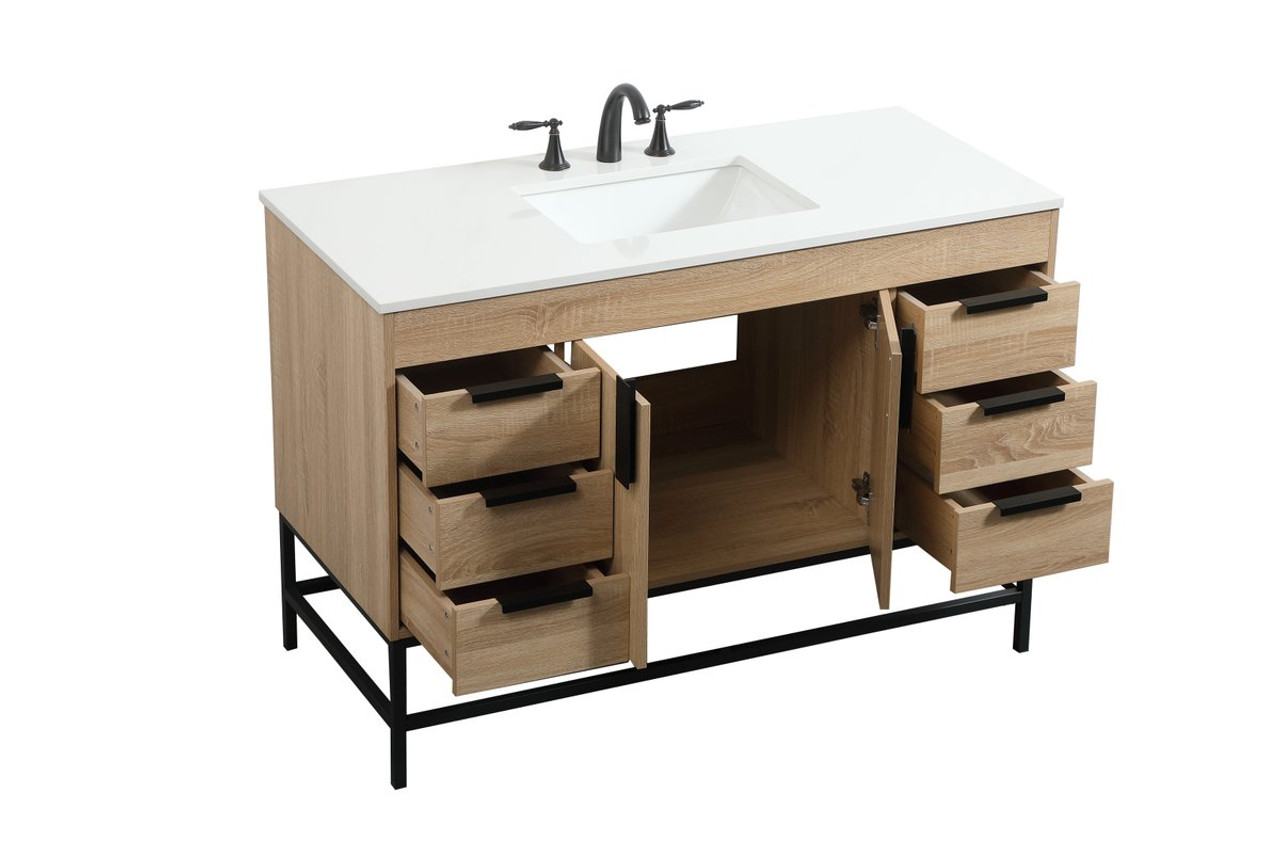 Elegant Decor VF488W48MW 48 inch single bathroom vanity in mango wood