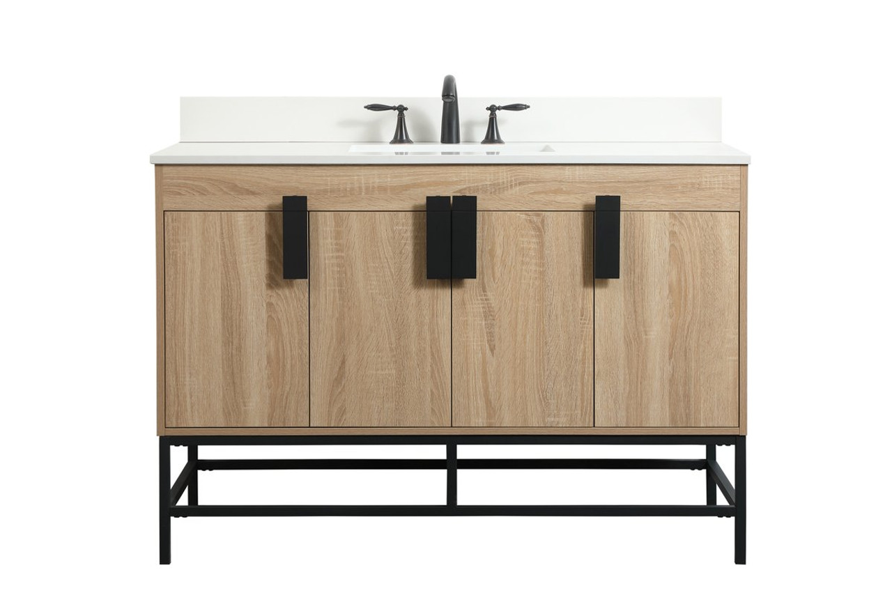 Elegant Decor VF48848MW-BS 48 inch single bathroom vanity in mango wood with backsplash