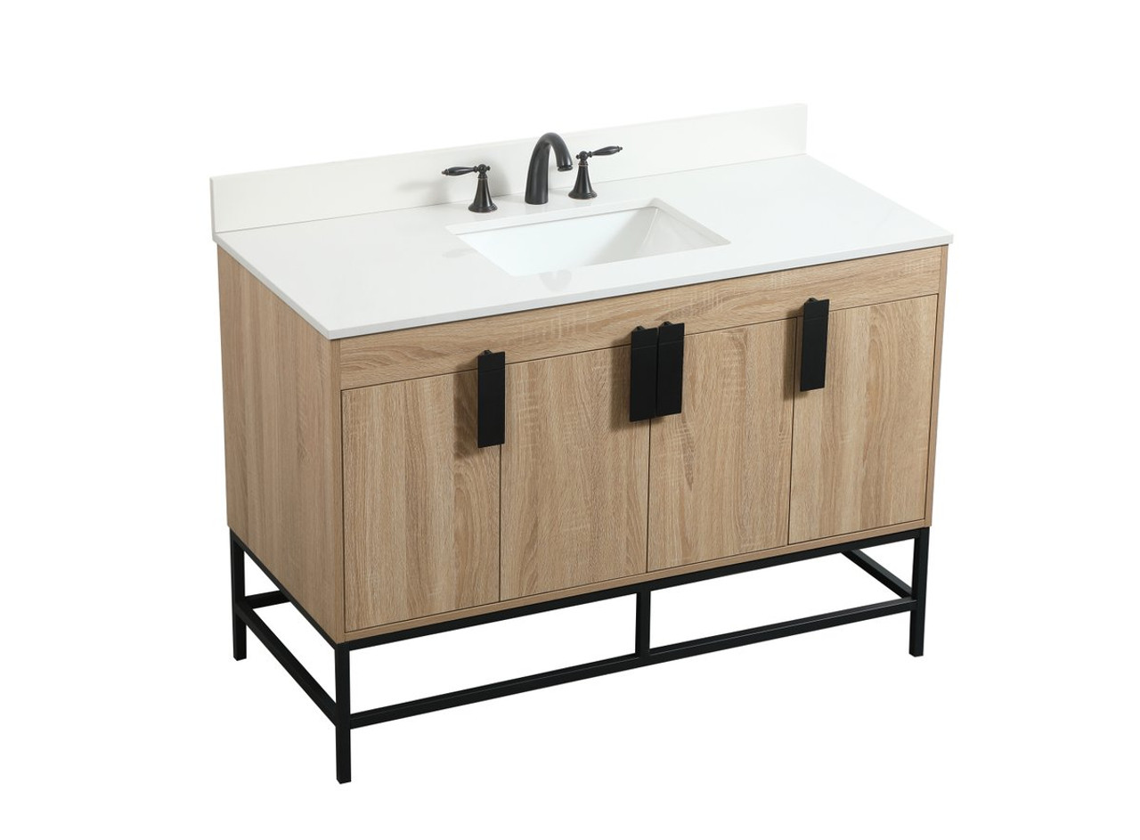 Elegant Decor VF48848MW-BS 48 inch single bathroom vanity in mango wood with backsplash
