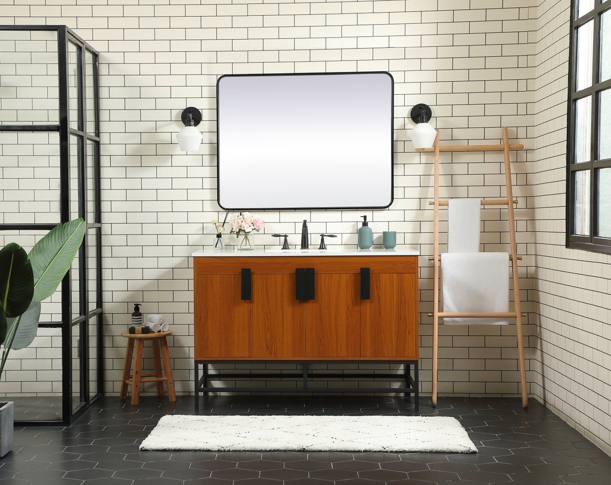 Elegant Decor VF48848MTK 48 inch single bathroom vanity in teak