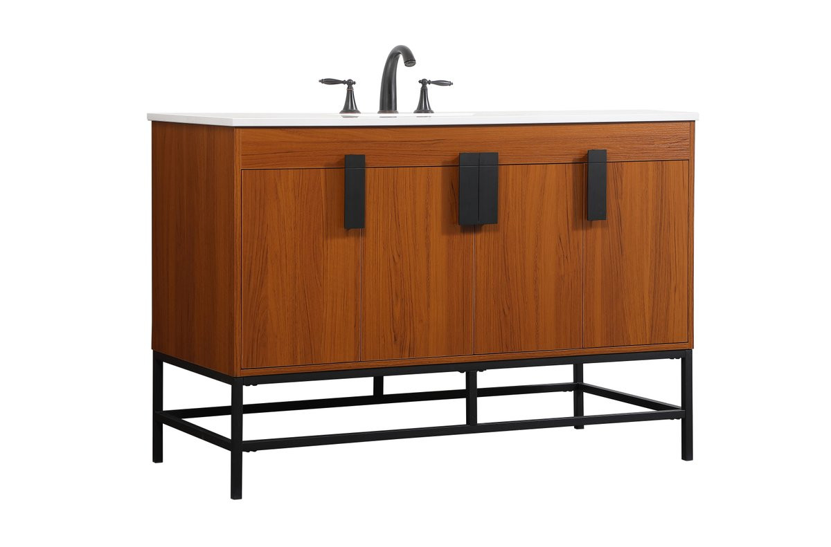 Elegant Decor VF48848MTK 48 inch single bathroom vanity in teak