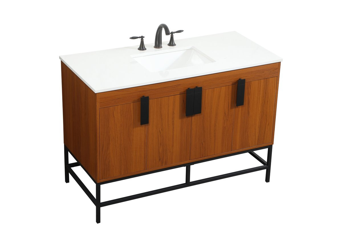 Elegant Decor VF48848MTK 48 inch single bathroom vanity in teak